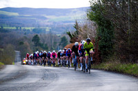 Lap 3 - the race is all together again and several riders try their hand on the first climb