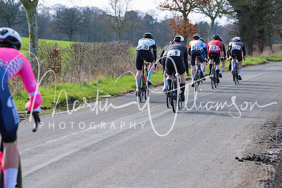 Lap 2 - the group isn't far off the bunch